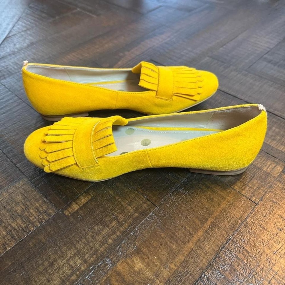 Boden Melody‎ Loafer Mustard Yellow Suede Women's EU 38, US 7-7.5 - Picture 4 of 7